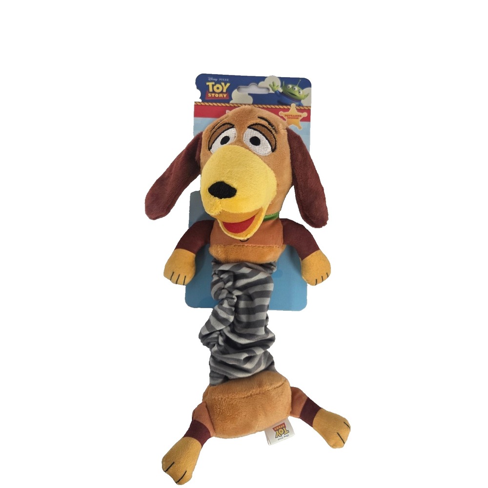 Disney Pixar Slinky Dog Toy Story Plush Dog Toy 10in Brown New Squeaker Stretch